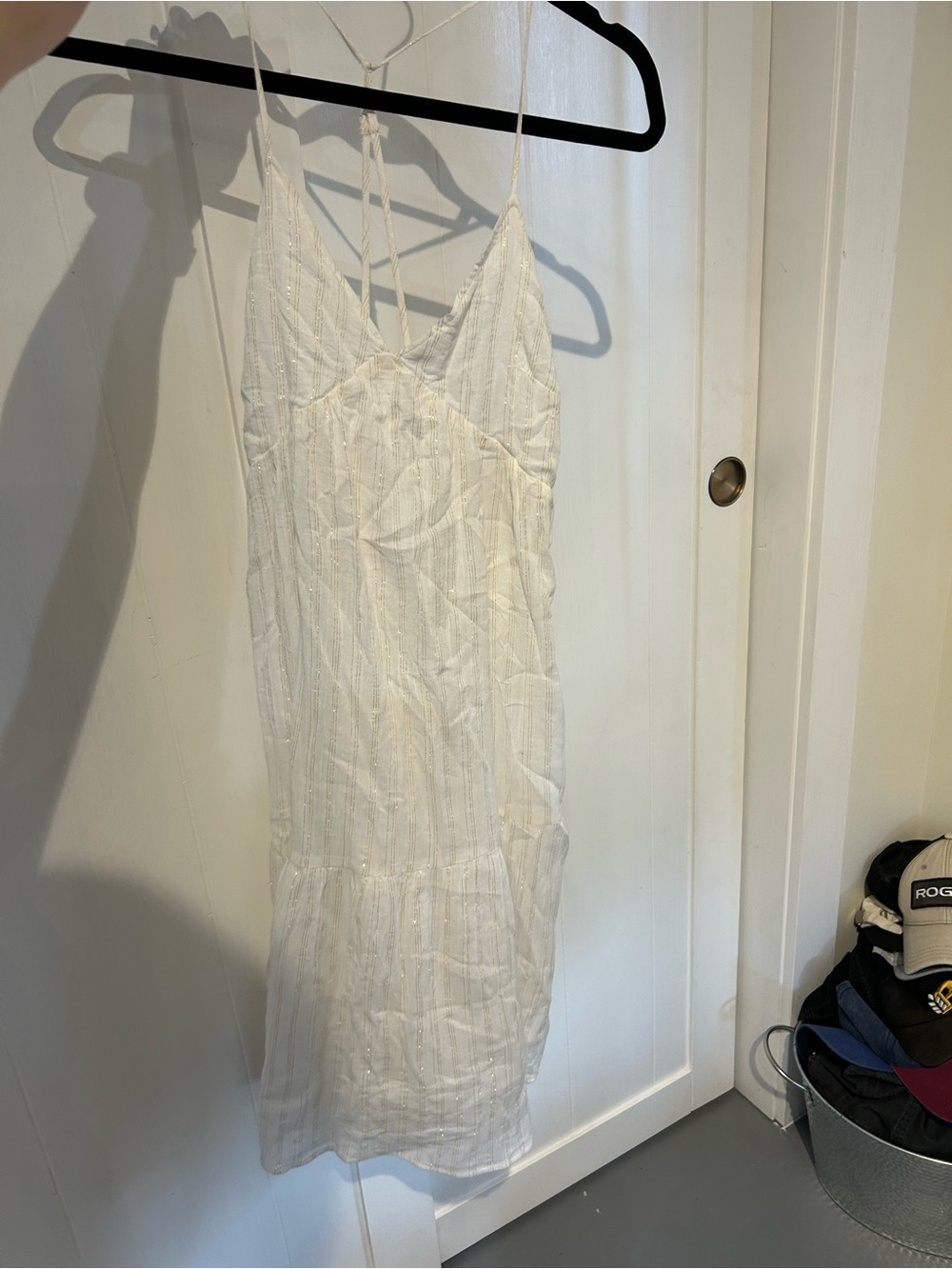 Molly Bracken White Strappy Midi Slip Dress